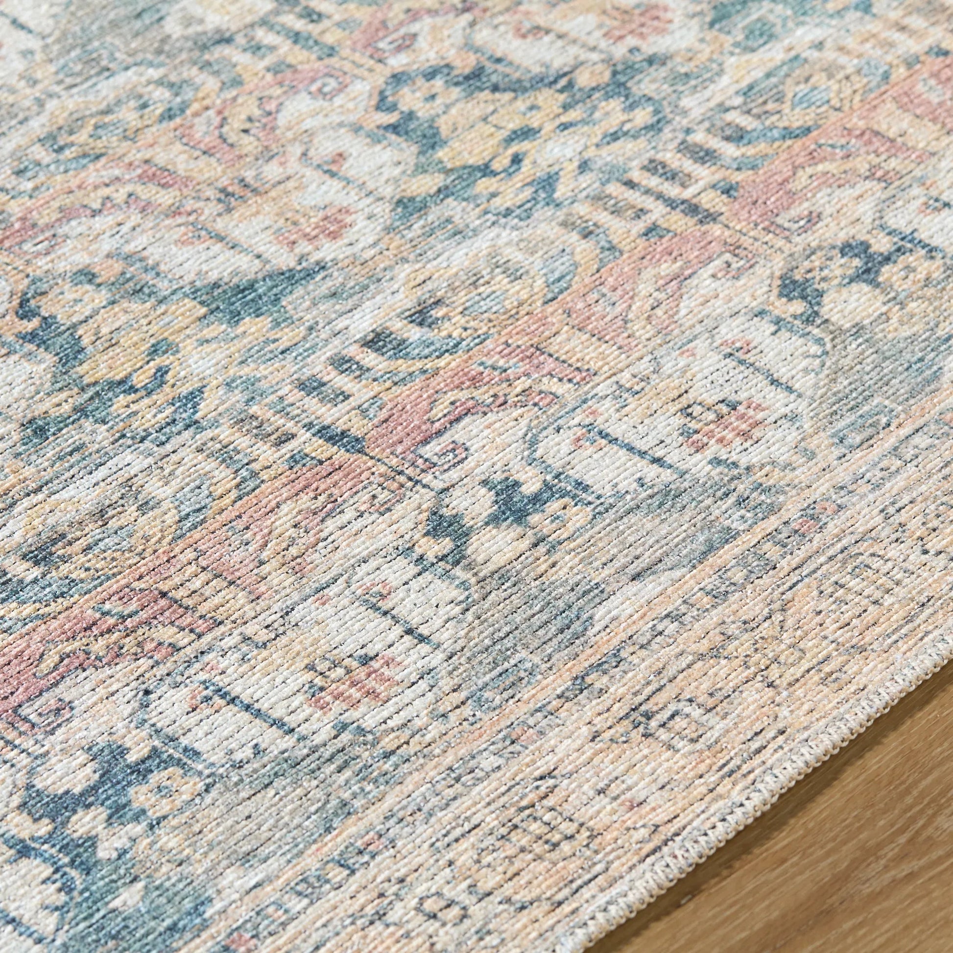 Vinny 533611 Rug by Livabliss in medium green, cream, tan, rust, orange. Made from polyester in a unique style.