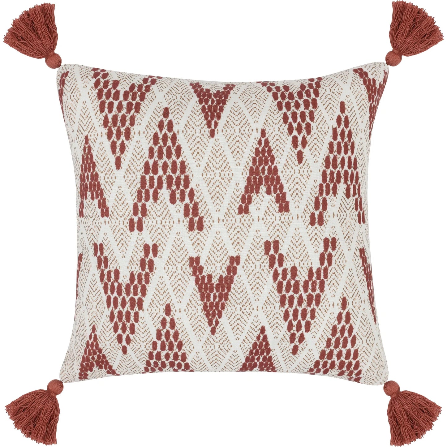 001 SI-2537978 | Primary Silo | Sanibel Fabric Throw Pillow by Villa by Classic Home in red. Made from 100% polyester in a unique style.