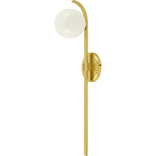 Velion Wall Sconce by Surya in brass, white. Made from iron, glass in a transitional style.
