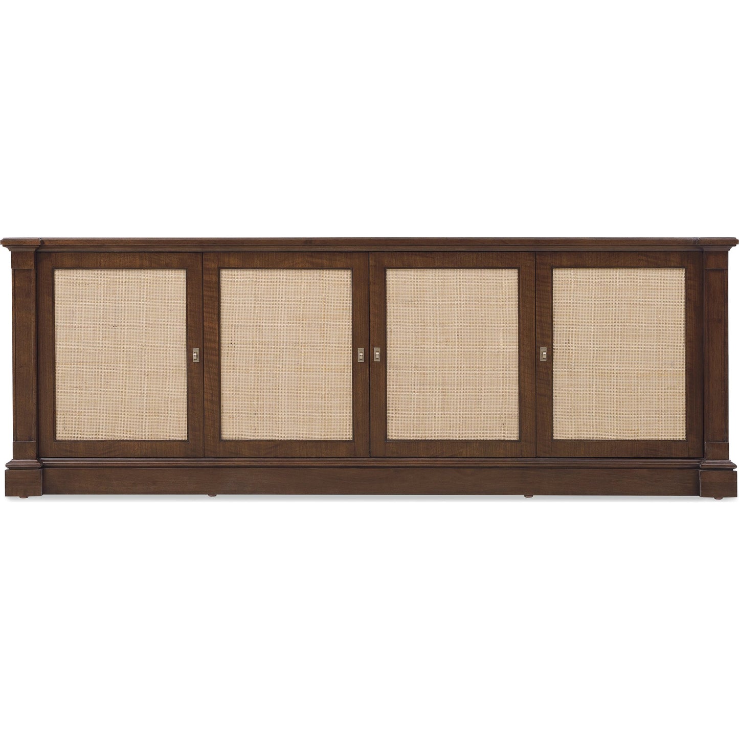 001 SI-2353908 | Additional Silo | Archives Entertainment Console by Hooker Furniture in dark wood and classic walnut. Made from figured walnut veneer, raffia in a traditional style.