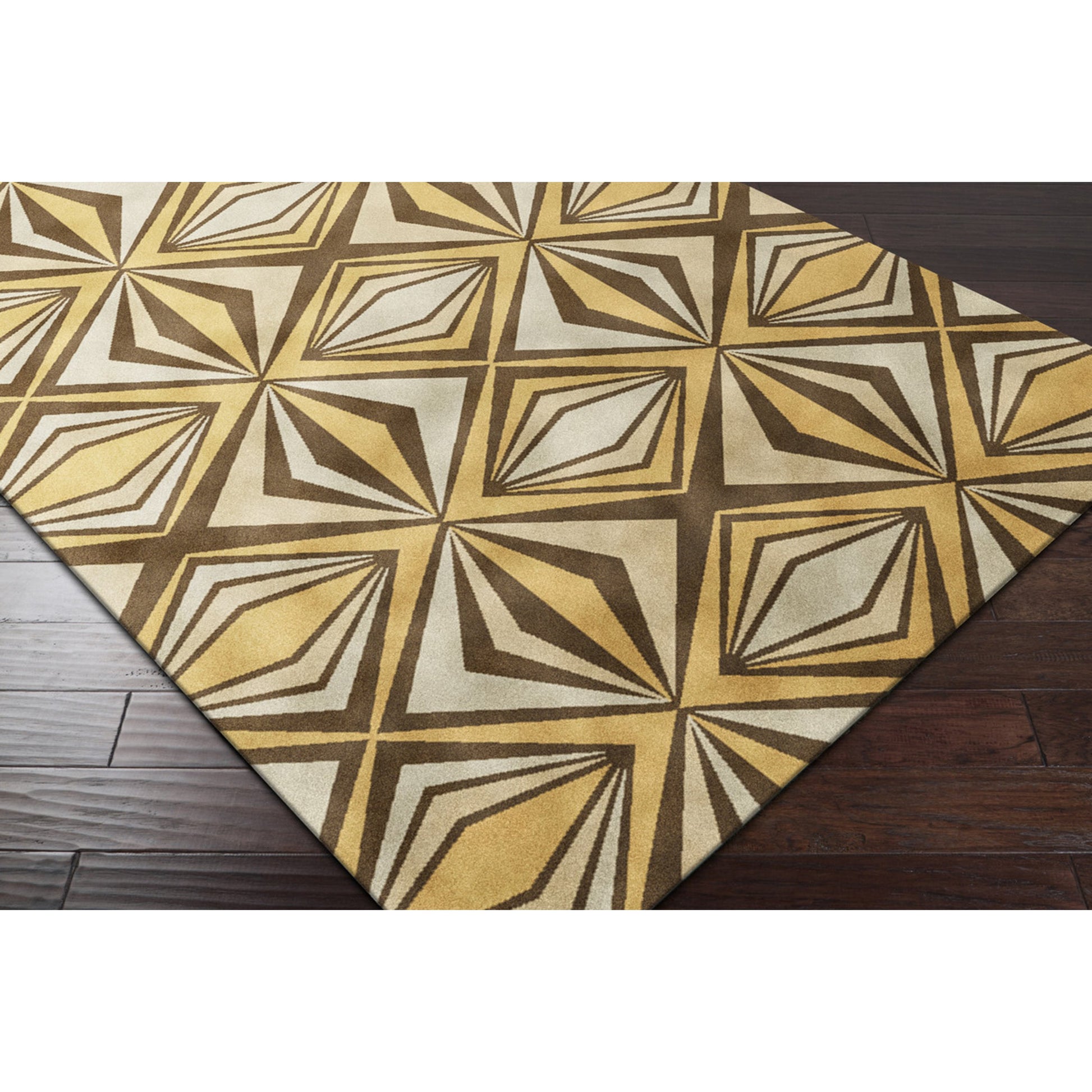 Voyages VOY-56 Indoor/Outdoor Rug by Surya in dark brown, mustard, tan, wheat. Made from 100% wool in a unique style.
