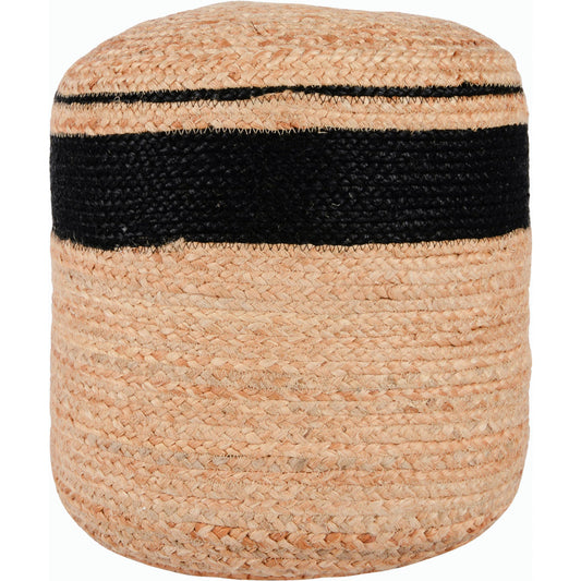 Yves Jute Round Pouf by Villa by Classic Home in natural,black. Made from 100% jute in a cottage & farmhouse style.