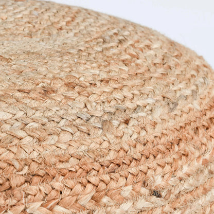 Louis Wide Round Pouf by Villa by Classic Home in natural. Made from 100% jute in a unique style.