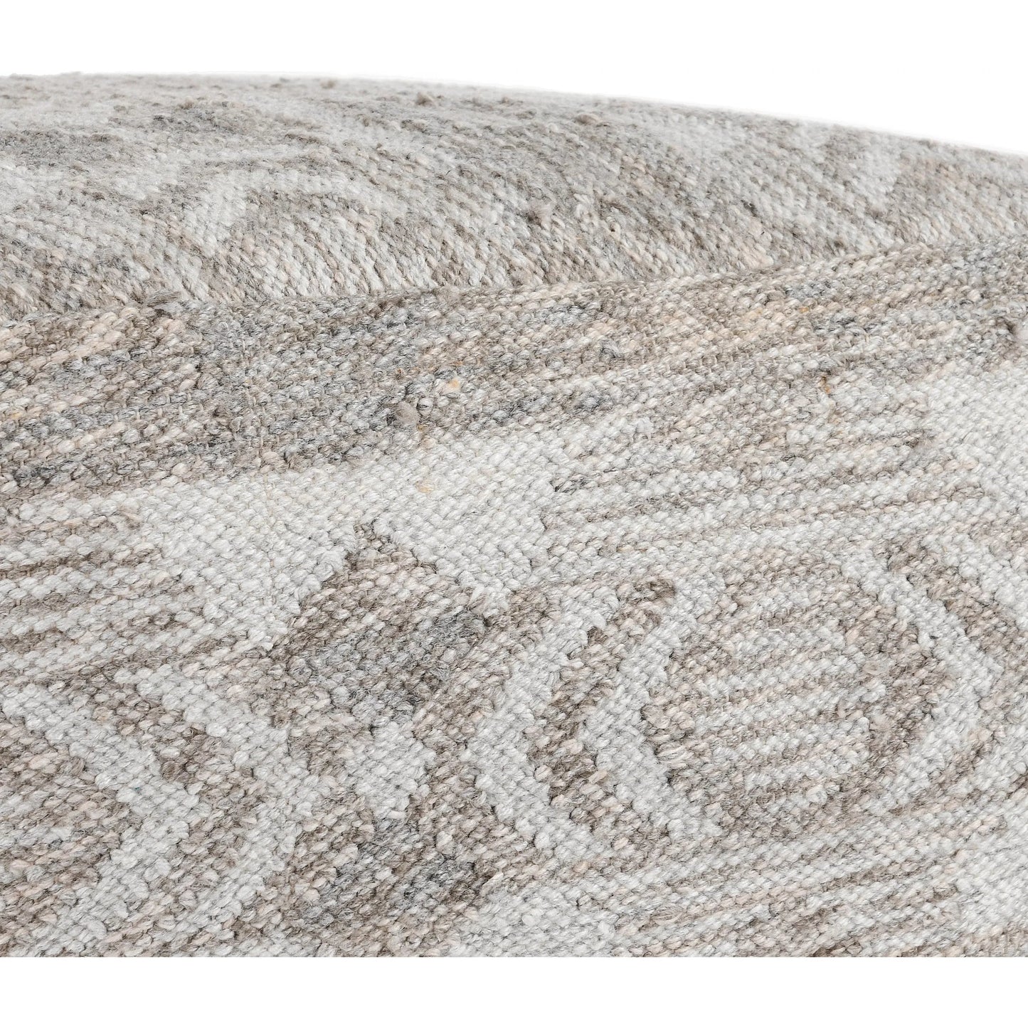 003 SI-2355372 | Closeup | Caravan Indoor/Outdoor Square Pouf by Villa by Classic Home in gray. Made from 100% polyester in a cottage & farmhouse style.