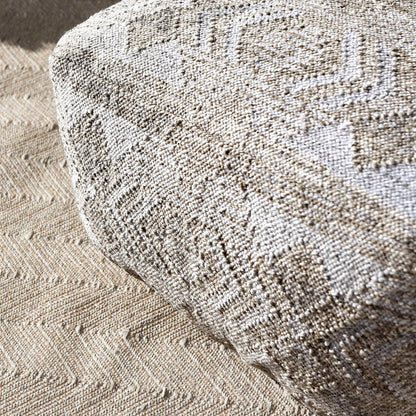 Caravan Indoor/Outdoor Square Pouf by Villa by Classic Home in gray. Made from 100% polyester in a cottage & farmhouse style.