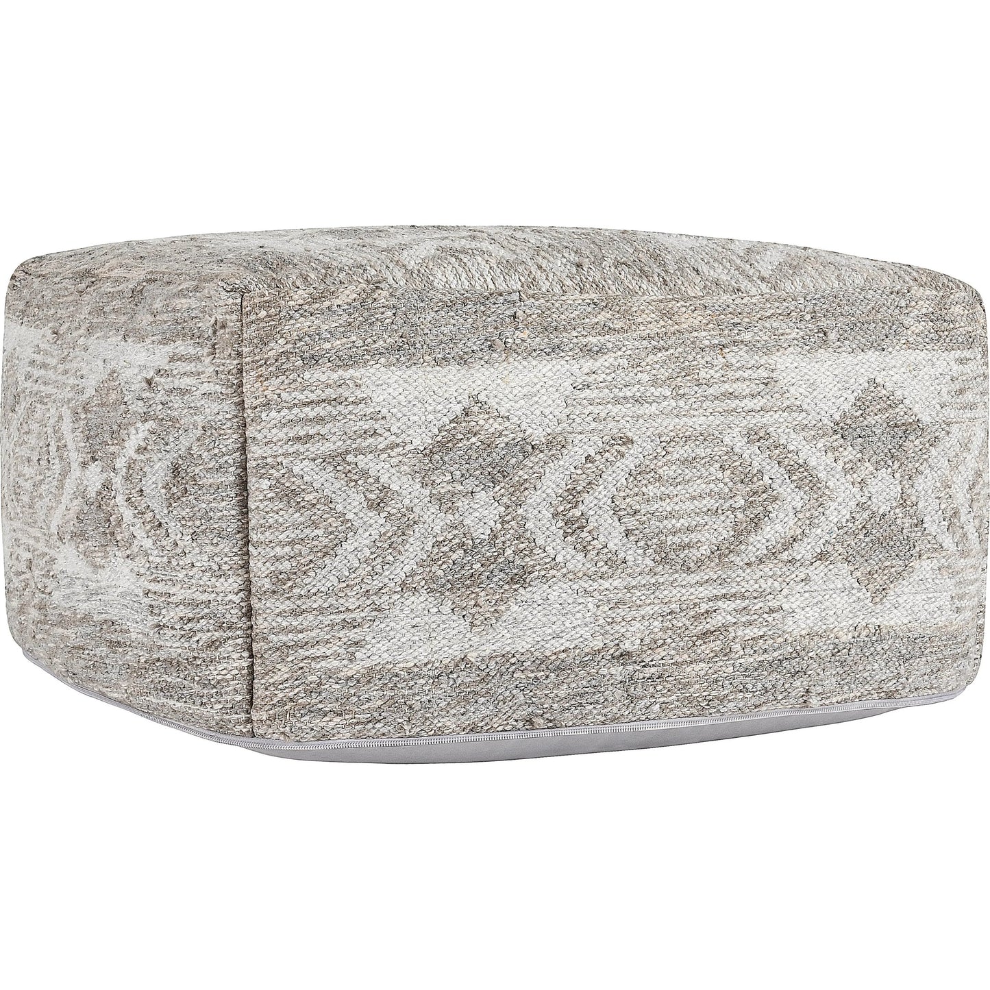 001 SI-2355372 | Primary Silo | Caravan Indoor/Outdoor Square Pouf by Villa by Classic Home in gray. Made from 100% polyester in a cottage & farmhouse style.