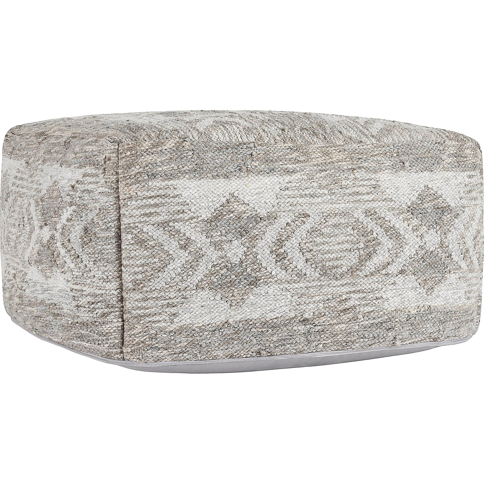 Caravan Indoor/Outdoor Square Pouf by Villa by Classic Home in gray. Made from 100% polyester in a cottage & farmhouse style.
