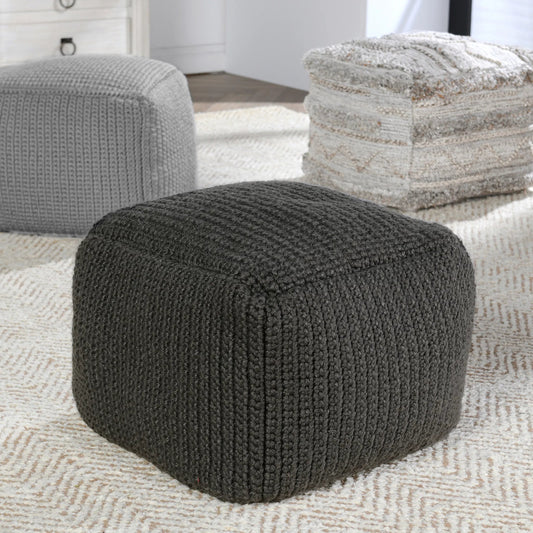 Prism Wide Handwoven Square Pouf by Villa by Classic Home. Made from 100% polyester in a transitional style.