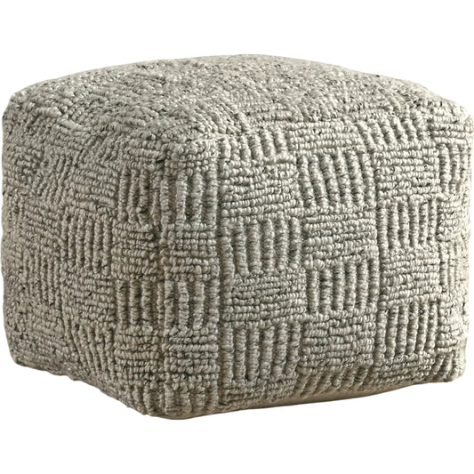 Shades Recycled Fabric Indoor/Outdoor Pouf by Villa by Classic Home in ivory. Made from 100% pet recycled plastic in a unique style.