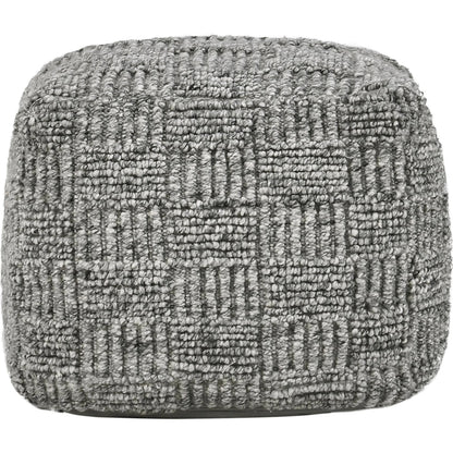 Shades Recycled Fabric Indoor Outdoor Pouf by Villa by Classic Home in gray. Made from 100% pet recycled plastic in a rustic style.