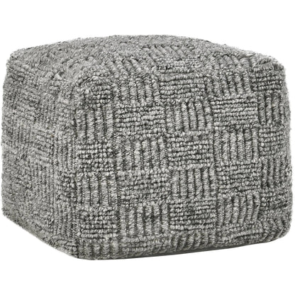 Shades Recycled Fabric Indoor Outdoor Pouf by Villa by Classic Home in gray. Made from 100% pet recycled plastic in a rustic style.