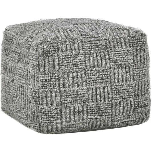 Shades Recycled Fabric Indoor Outdoor Pouf by Villa by Classic Home in gray. Made from 100% pet recycled plastic in a unique style.
