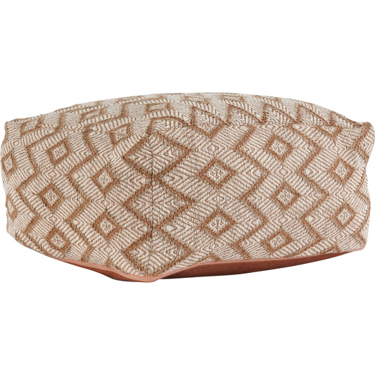 Volt Indoor Fabric Pouf by Villa by Classic Home in terracotta, ivory. Made from 100% polyester in a unique style.