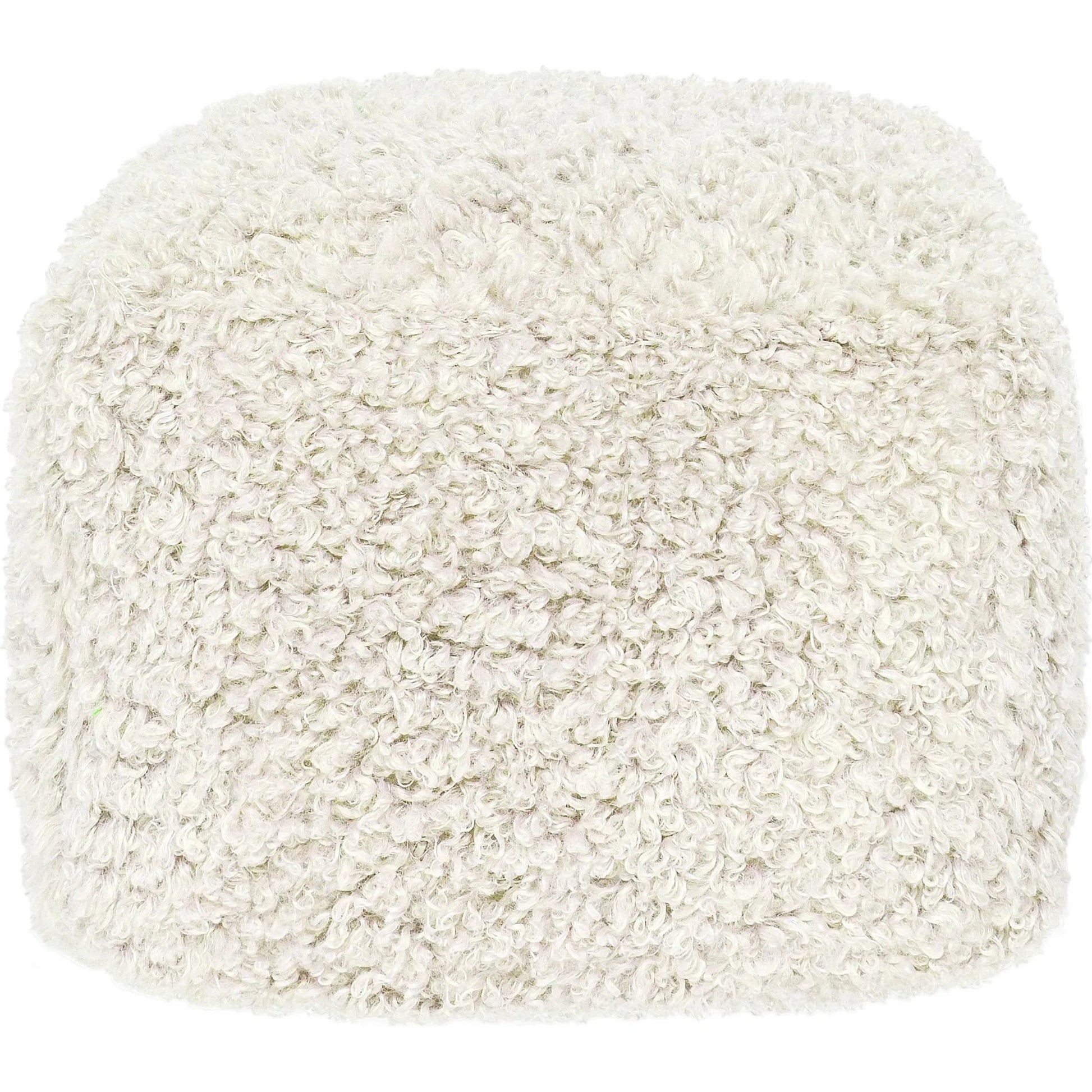 Carters Shearling Ivory Pouf by Villa by Classic Home in ivory. Made from 100% cotton in a transitional style.