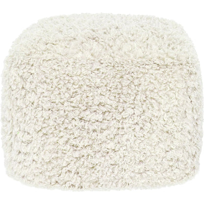 Carters Shearling Ivory Pouf by Villa by Classic Home in ivory. Made from 100% cotton in a transitional style.