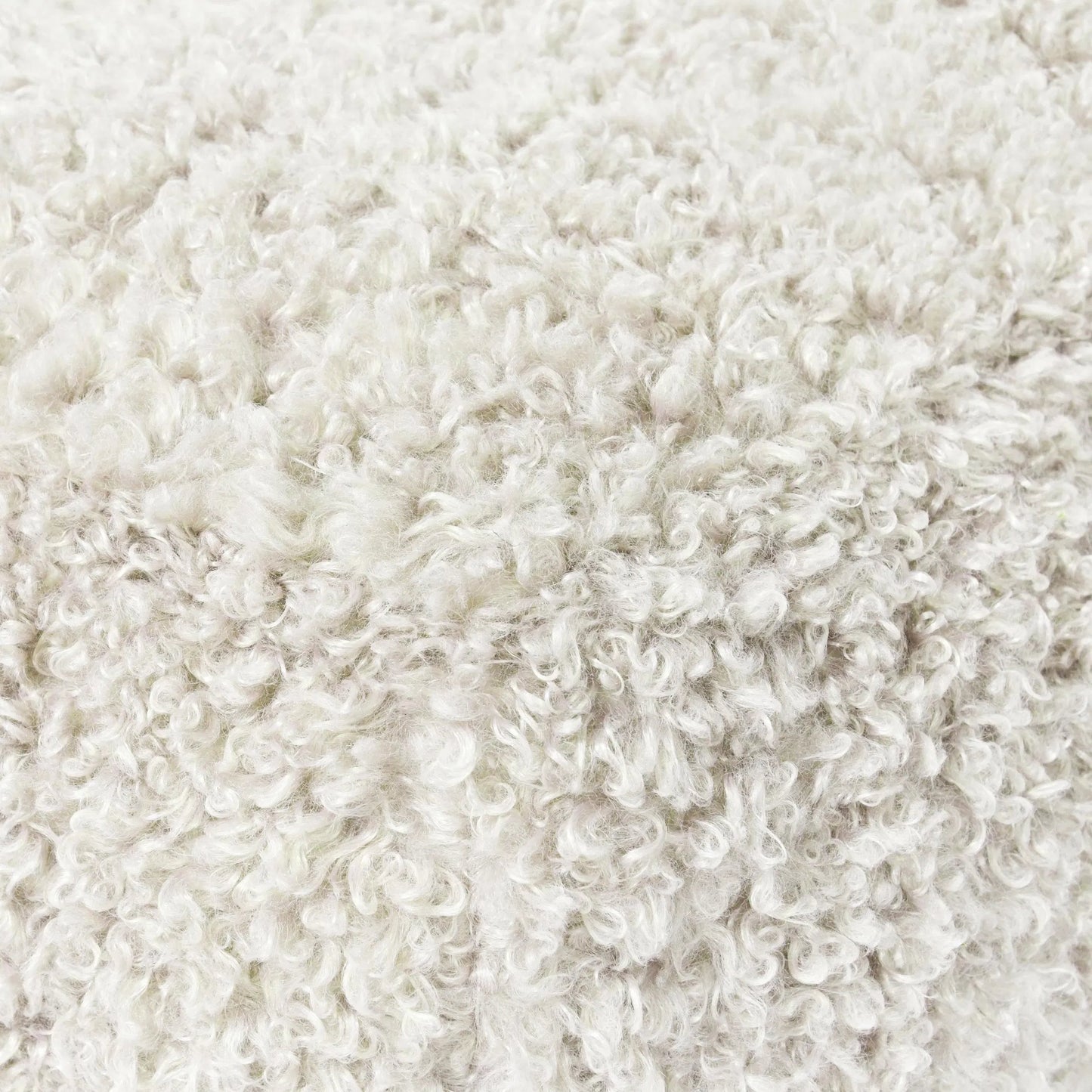 003 SI-2243877 | Closeup | Carters Shearling Ivory Pouf by Villa by Classic Home in ivory. Made from 100% cotton in a transitional style.