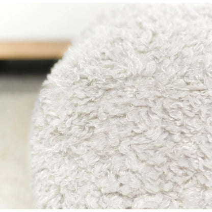 Carters Shearling Ivory Pouf by Villa by Classic Home in ivory. Made from 100% cotton in a transitional style.