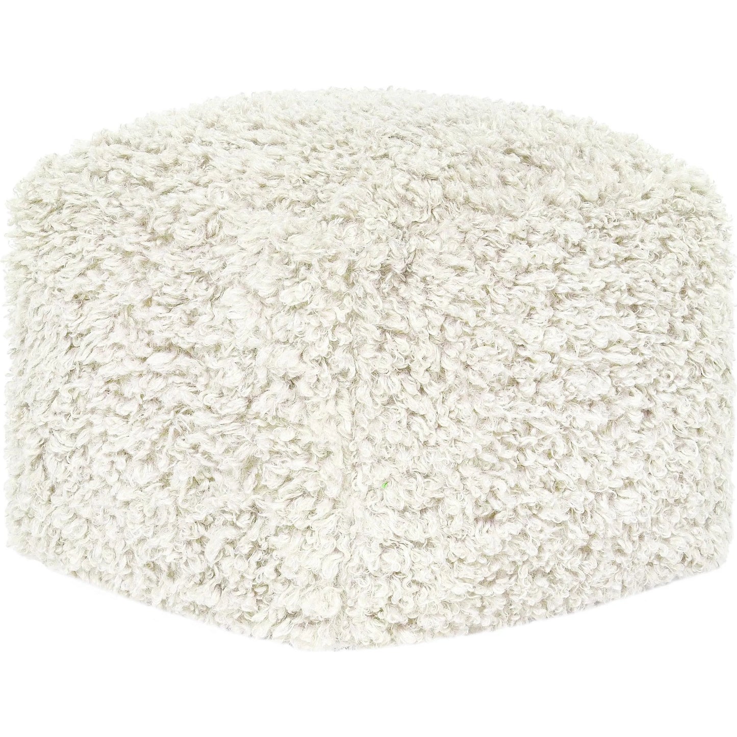 001 SI-2243877 | Primary Silo | Carters Shearling Ivory Pouf by Villa by Classic Home in ivory. Made from 100% cotton in a transitional style.