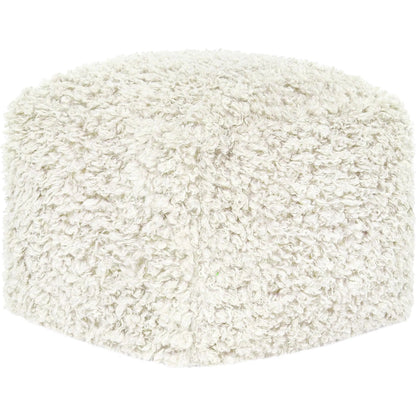 Carters Shearling Ivory Pouf by Villa by Classic Home in ivory. Made from 100% cotton in a transitional style.