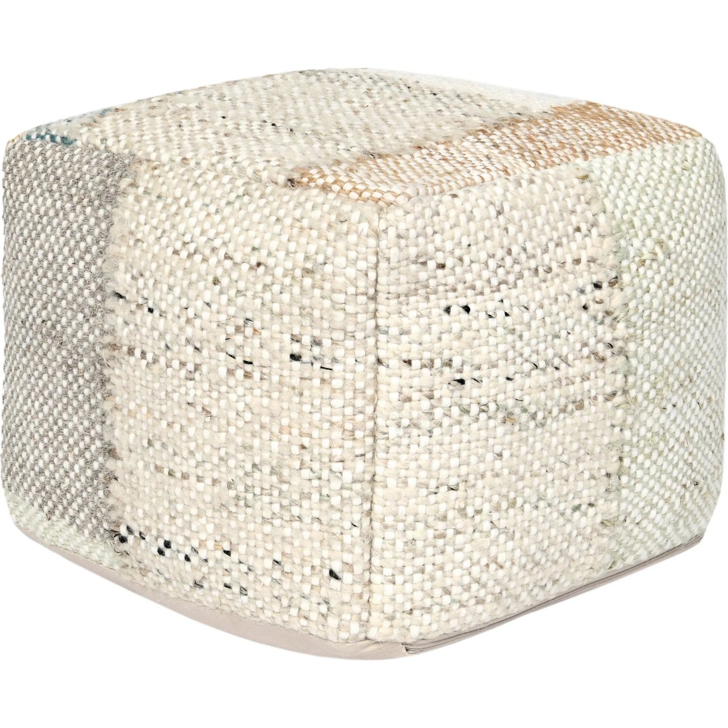 001 SI-2295445 | Primary Silo | Ritsa Multi Pouf by Villa by Classic Home in multicolor. Made from 60% wool, 40% cotton in a transitional style.