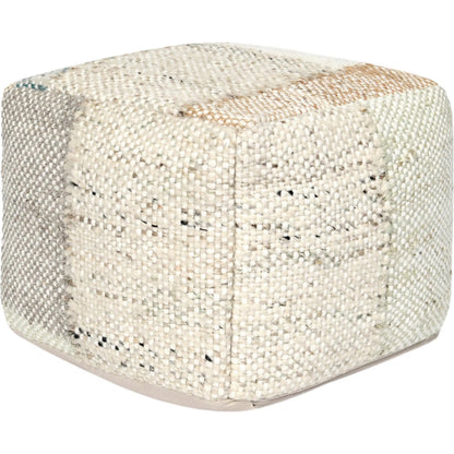 Ritsa Multi Pouf by Villa by Classic Home in multicolor. Made from 60% wool, 40% cotton in a transitional style.