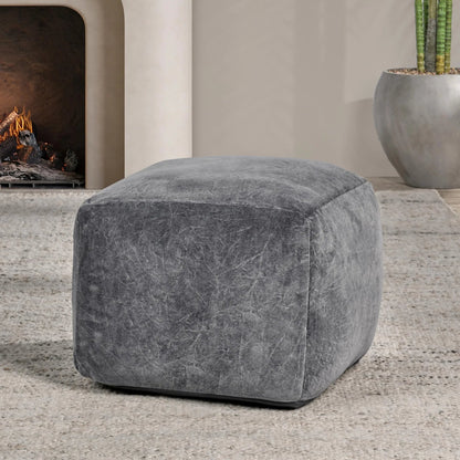 Heirloom Velvet Floor Cushion Pouf by Villa by Classic Home. Made from 100% cotton dyed to match base in a unique style.