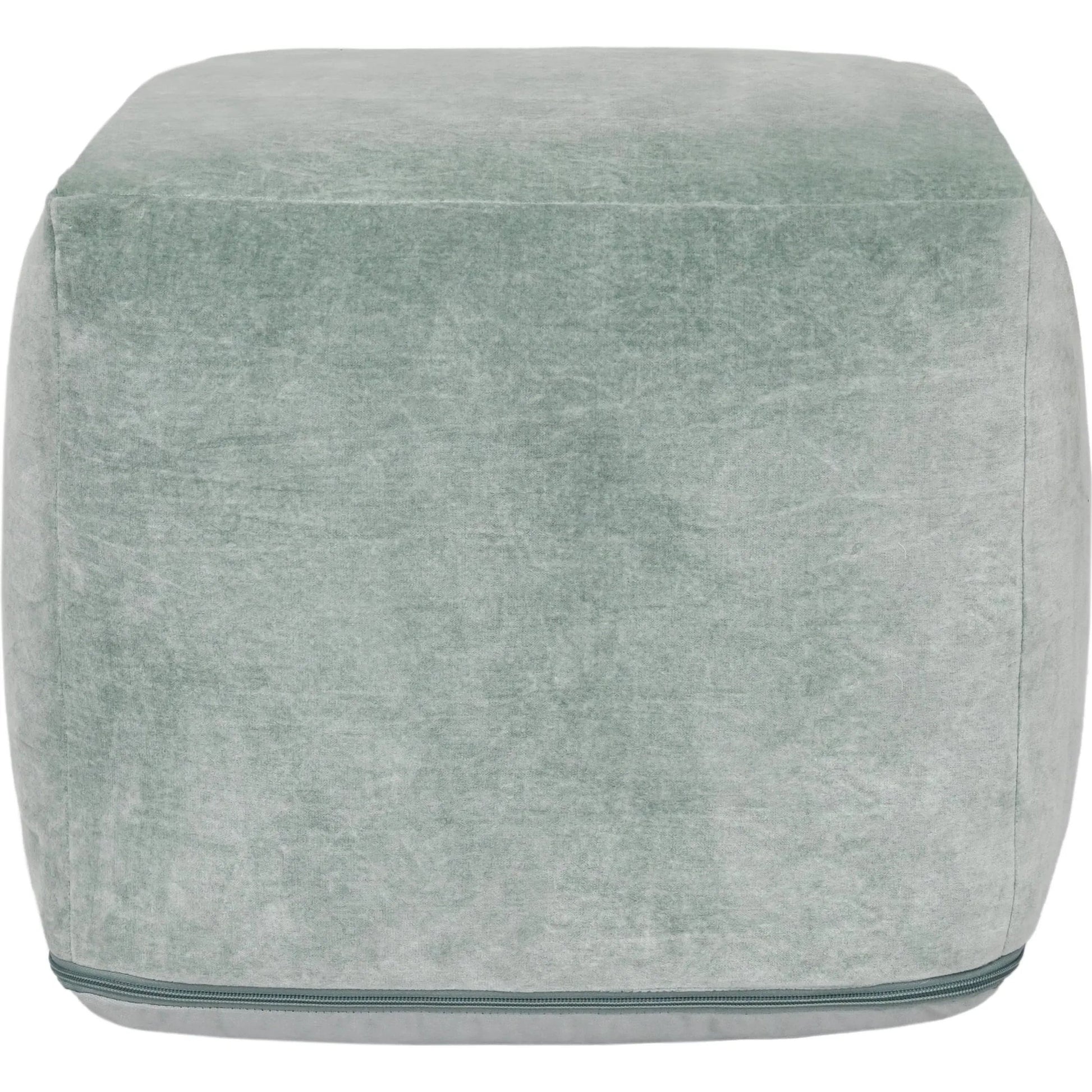 Heirloom Velvet Pouf by Villa by Classic Home in bay green. Made from 100% cotton in a unique style.