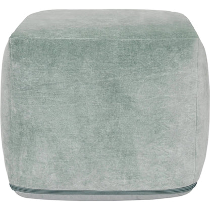 Heirloom Velvet Pouf by Villa by Classic Home in bay green. Made from 100% cotton in a unique style.