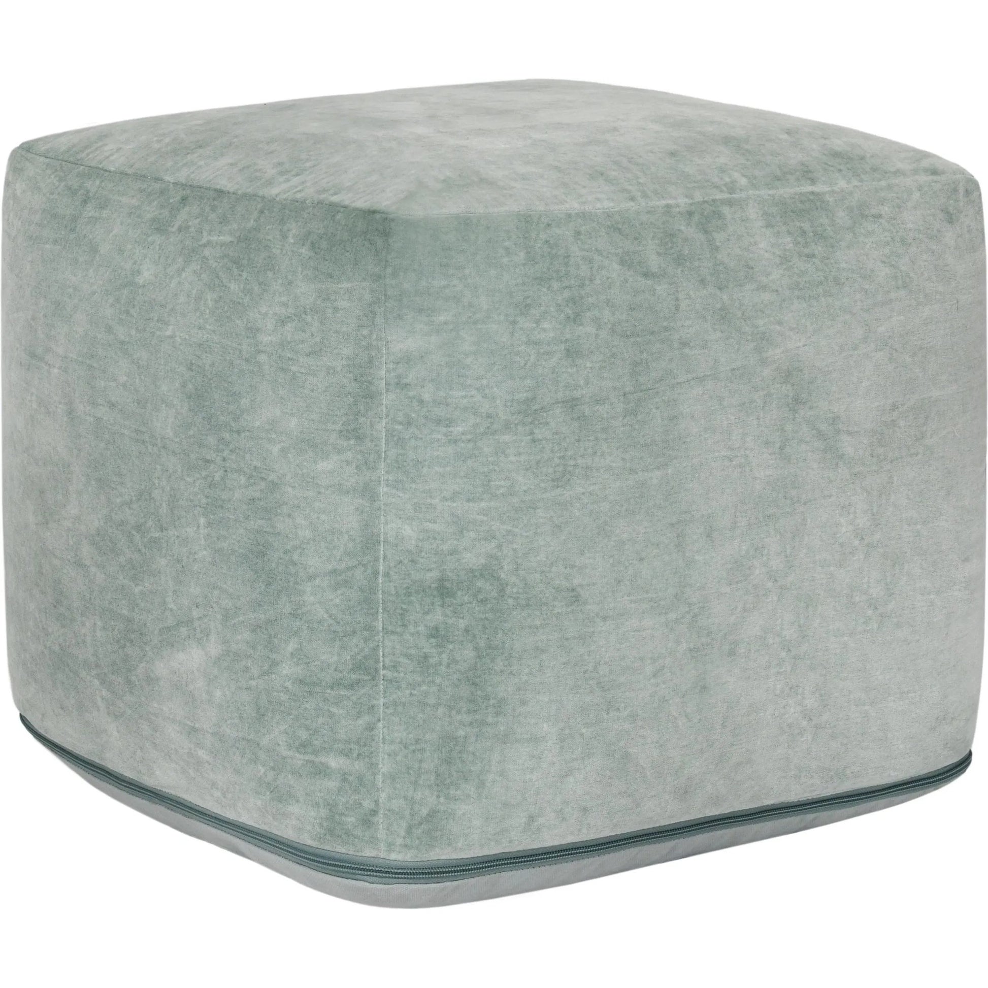 Heirloom Velvet Pouf by Villa by Classic Home in bay green. Made from 100% cotton in a unique style.