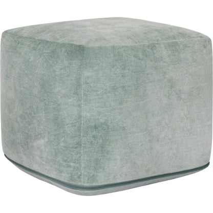 Heirloom Velvet Pouf by Villa by Classic Home in bay green. Made from 100% cotton in a unique style.