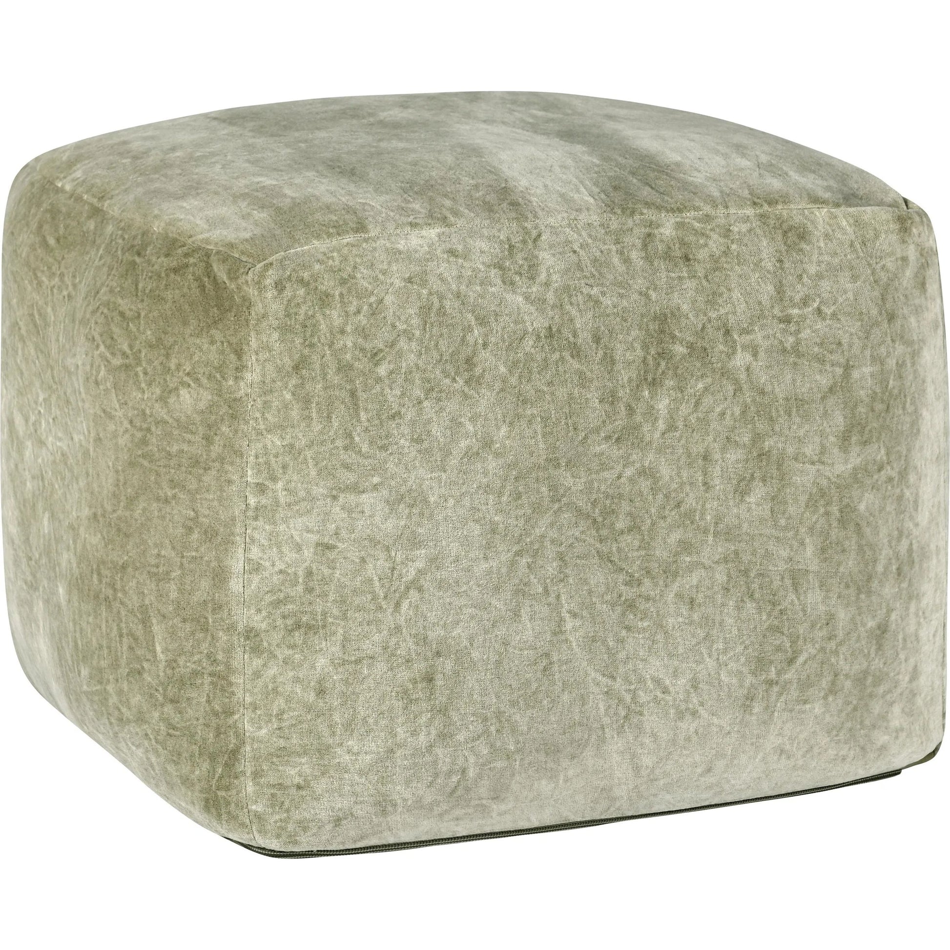 Heirloom Velvet Pouf by Villa by Classic Home in bay green. Made from 100% cotton in a unique style.