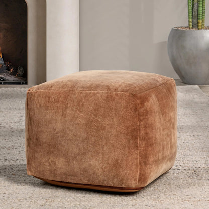 Heirloom Velvet Floor Cushion Pouf by Villa by Classic Home. Made from 100% cotton dyed to match base in a unique style.