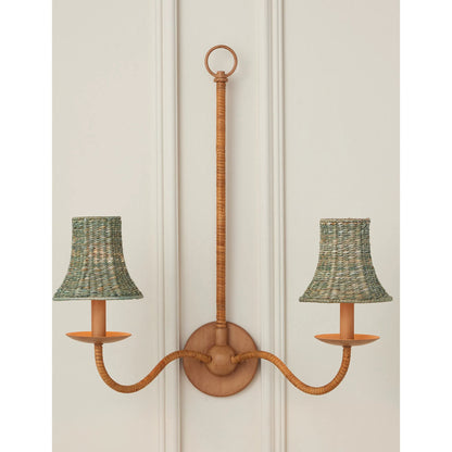 Bell Chandelier Shade by Currey and Company. Made from seagrass in a cottage & farmhouse style.