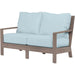 Laguna Outdoor Loveseat by Sunset West in browns. Made from aluminum in a modern style.