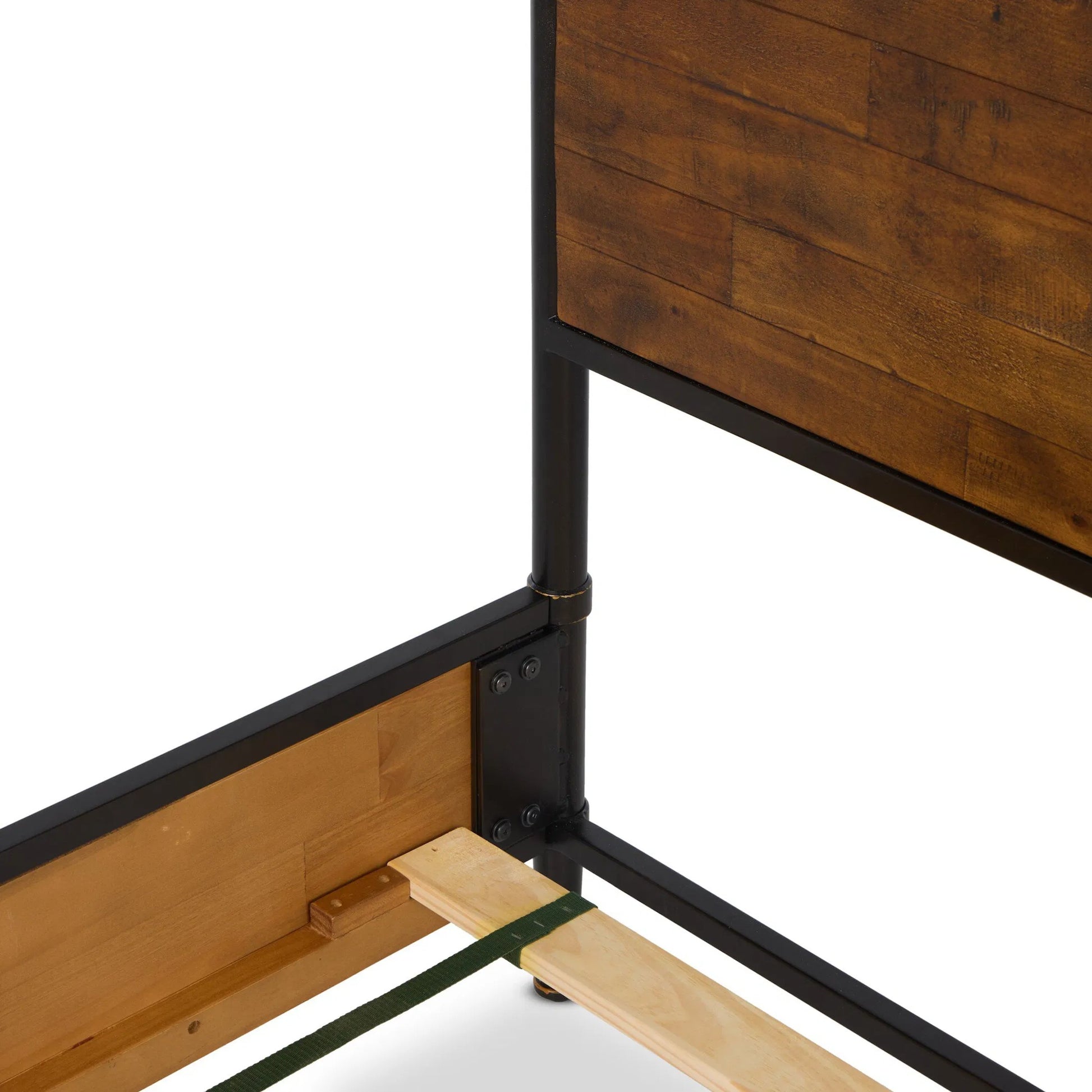 Juno Bed by Four Hands in reclaimed natural, dark bronze. Made from solid reclaimed pine, iron in a transitional style.