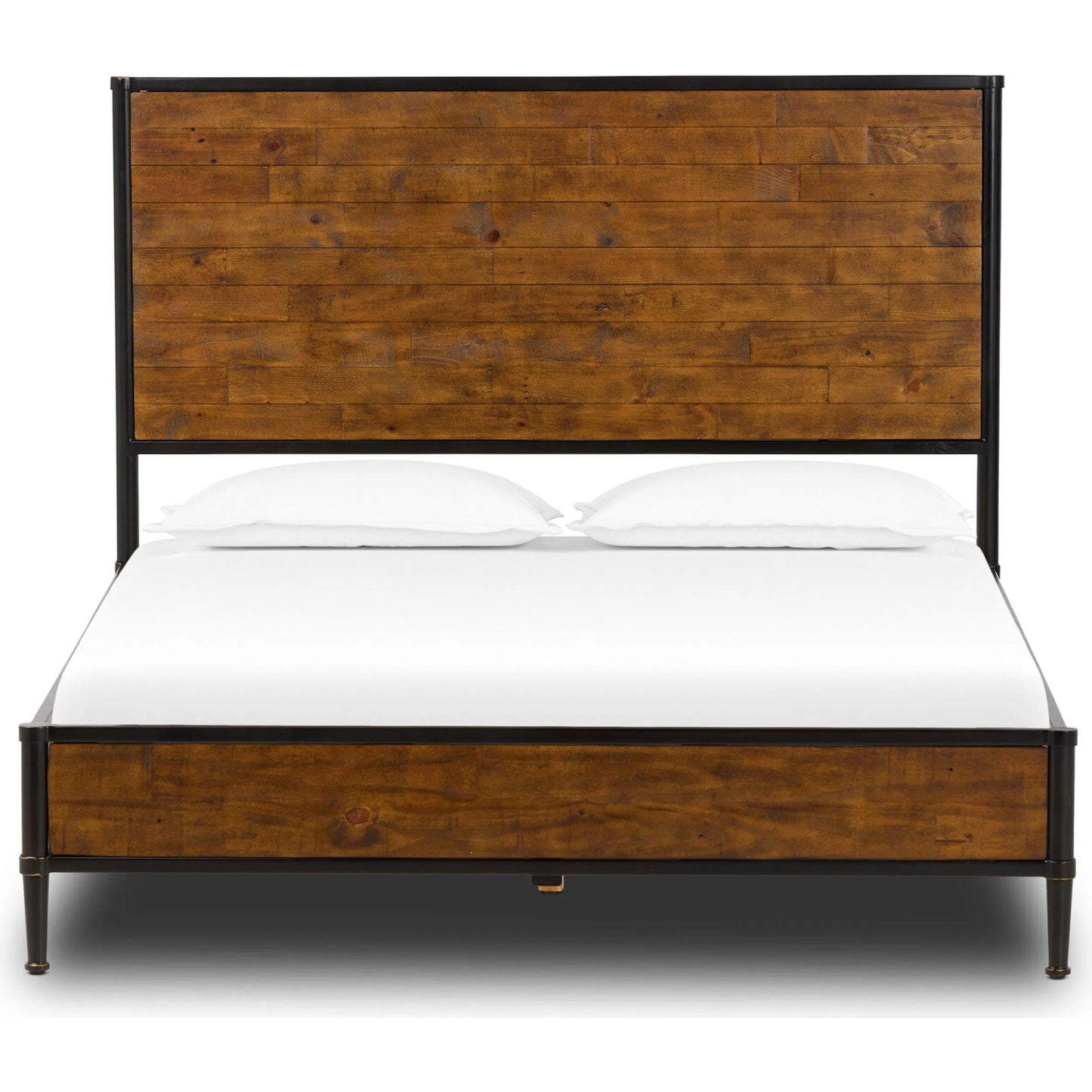 002 SI-2320140 | Additional Silo | Juno Bed by Four Hands in reclaimed natural, dark bronze. Made from solid reclaimed pine, iron in a transitional style.
