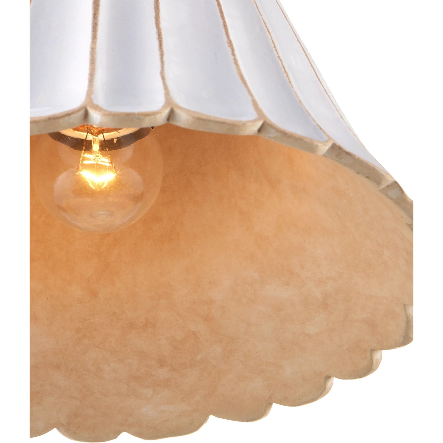 006 S-223969 | Closeup | Jazz Pendant by Currey and Company in satin black, white crackle. Made from wrought iron, terracotta in a coastal style.