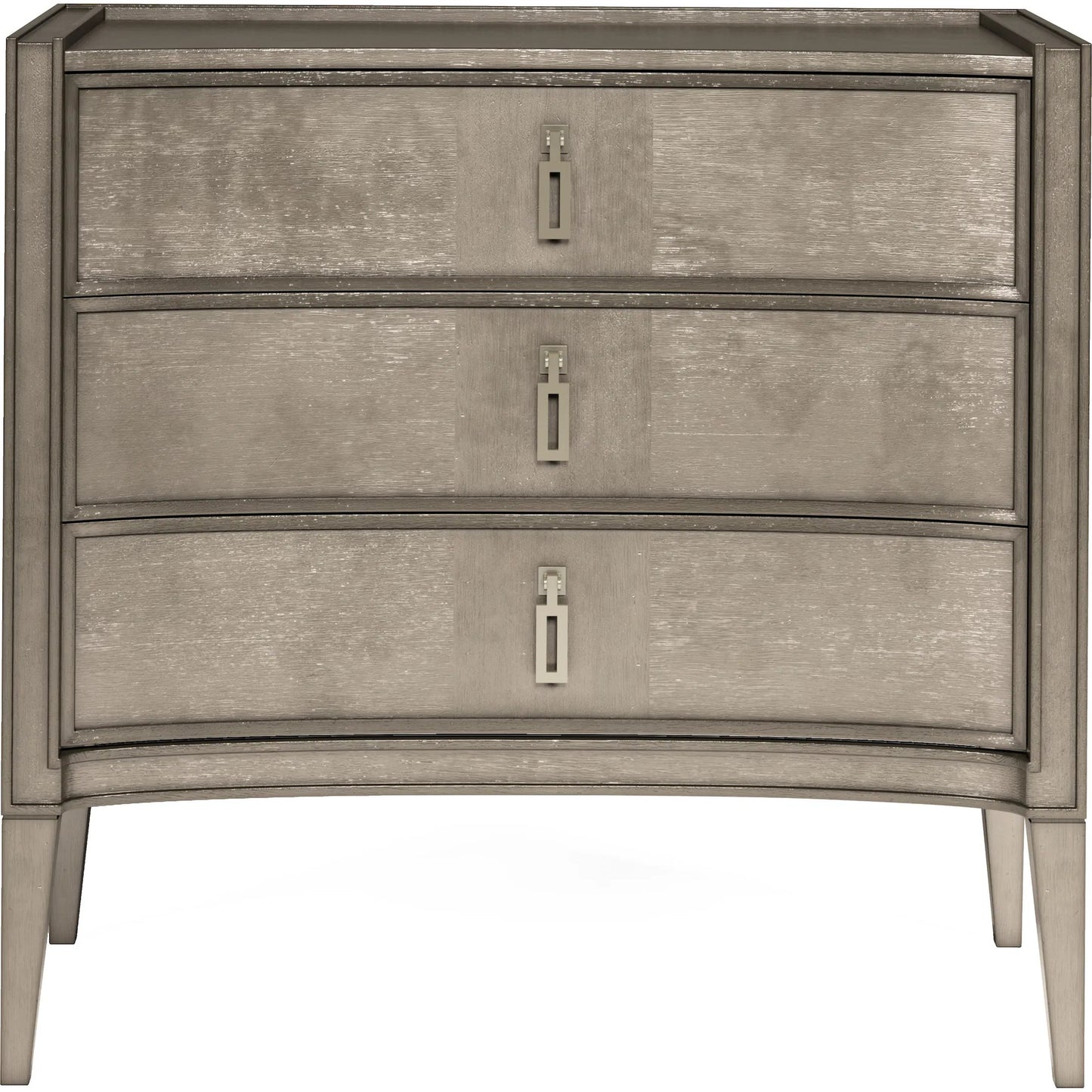 002 SI-2334438 | Additional Silo | Cove Nightstand by A.R.T. Furniture in grey and mica. Made from rubberwood solids, primavera veneers, metal in a traditional style.