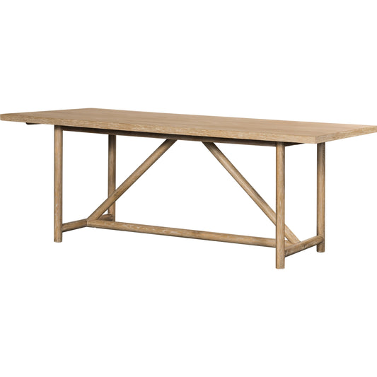 Mika Dining Table by Four Hands in whitewashed oak. Made from oak veneer, solid oak in a modern style.