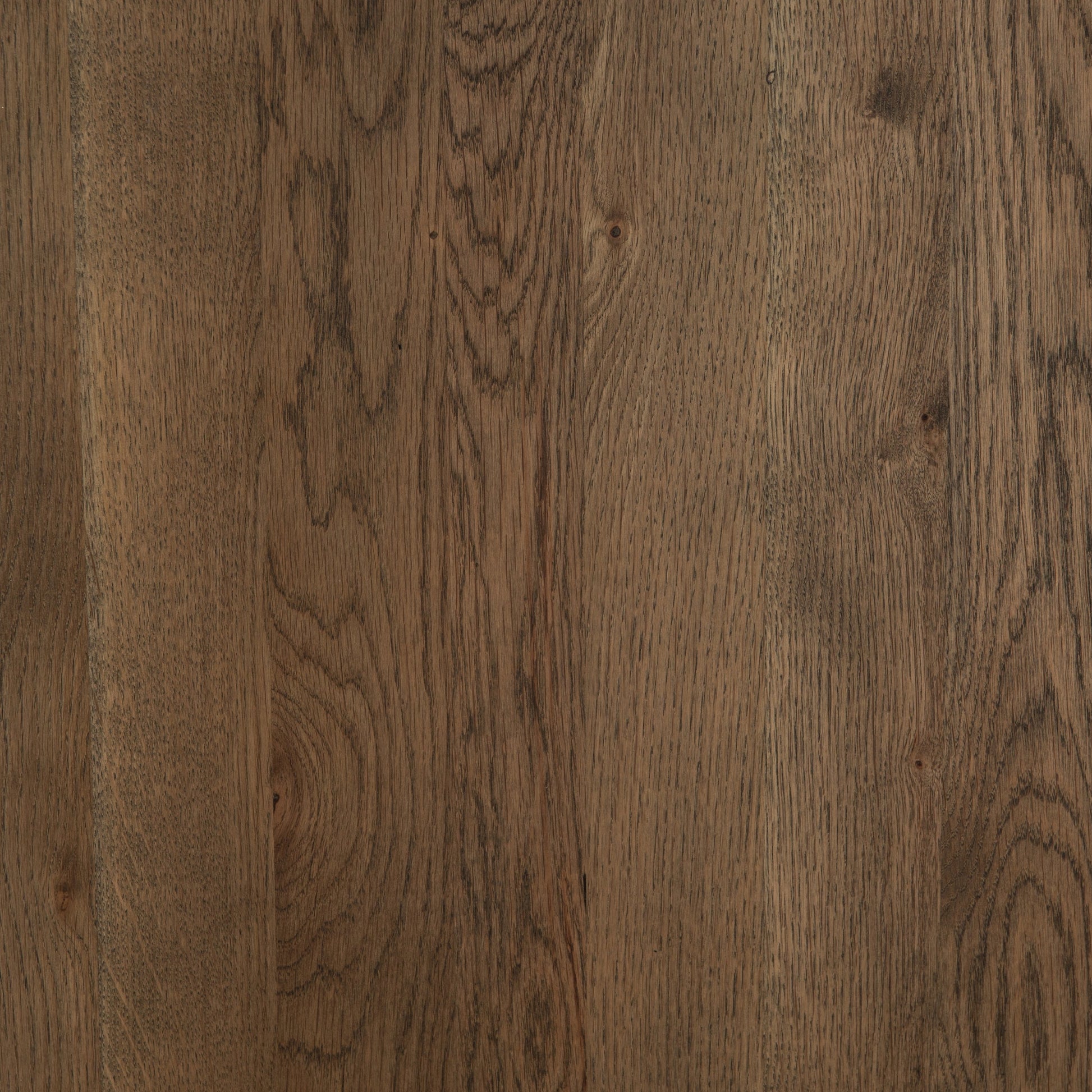 Pryor Dining Table by Four Hands in smoked grey and smoked gray. Made from thick oak veneer, solid oak, engineered hardwood in a modern style.