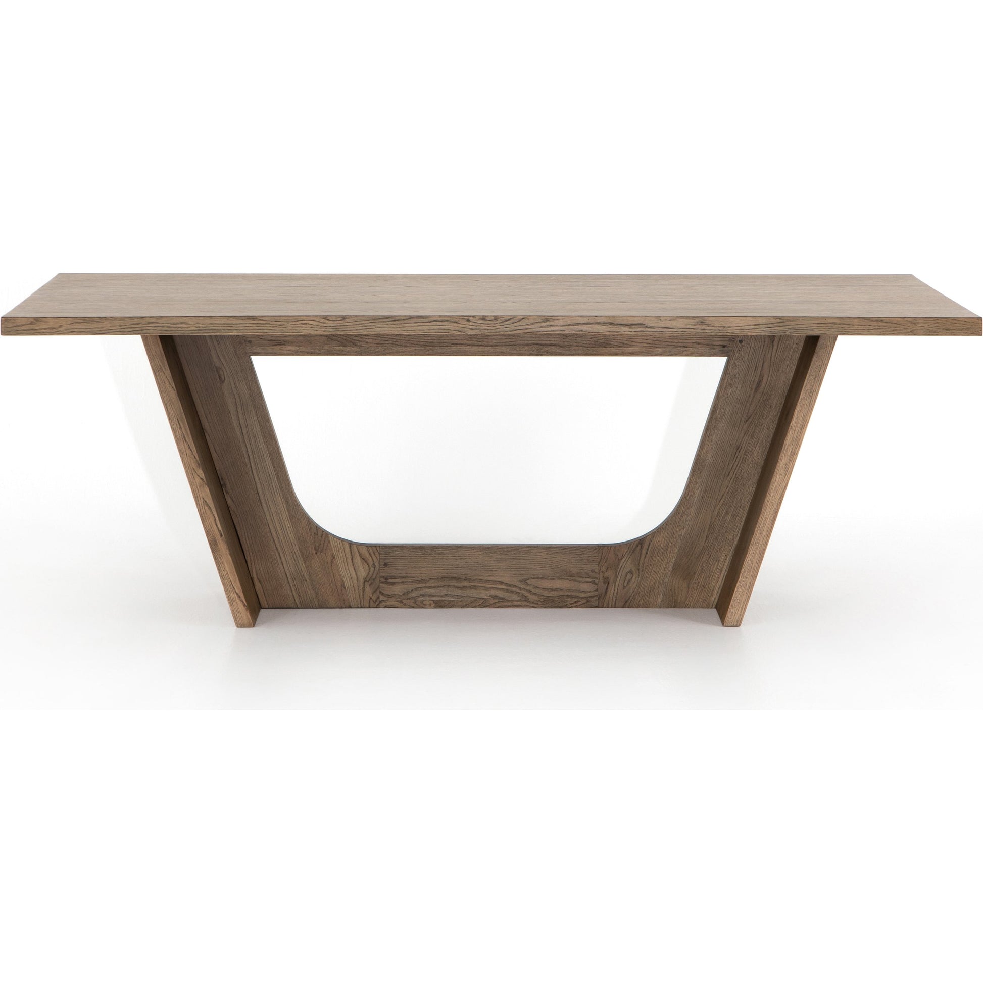 Pryor Dining Table by Four Hands in smoked grey and smoked gray. Made from thick oak veneer, solid oak, engineered hardwood in a modern style.
