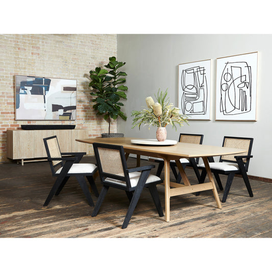 Mika Dining Sideboard by Four Hands in whitewashed oak. Made from solid oak, oak veneer in a modern style.