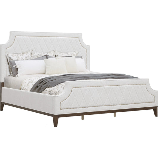 Asher Park Upholstered Bed by Pulaski Furniture in cloud, piano brown. Made from eucalyptus veneers in a unique style.