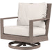 Laguna Outdoor Swivel Chair by Sunset West in browns. Made from aluminum in a modern style.