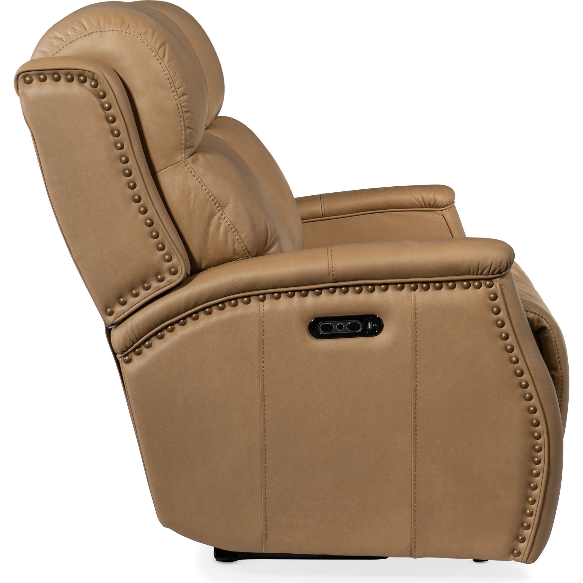 Rhea Zero Gravity Power Loveseat by Hooker Furniture. Made from leather in a traditional style.