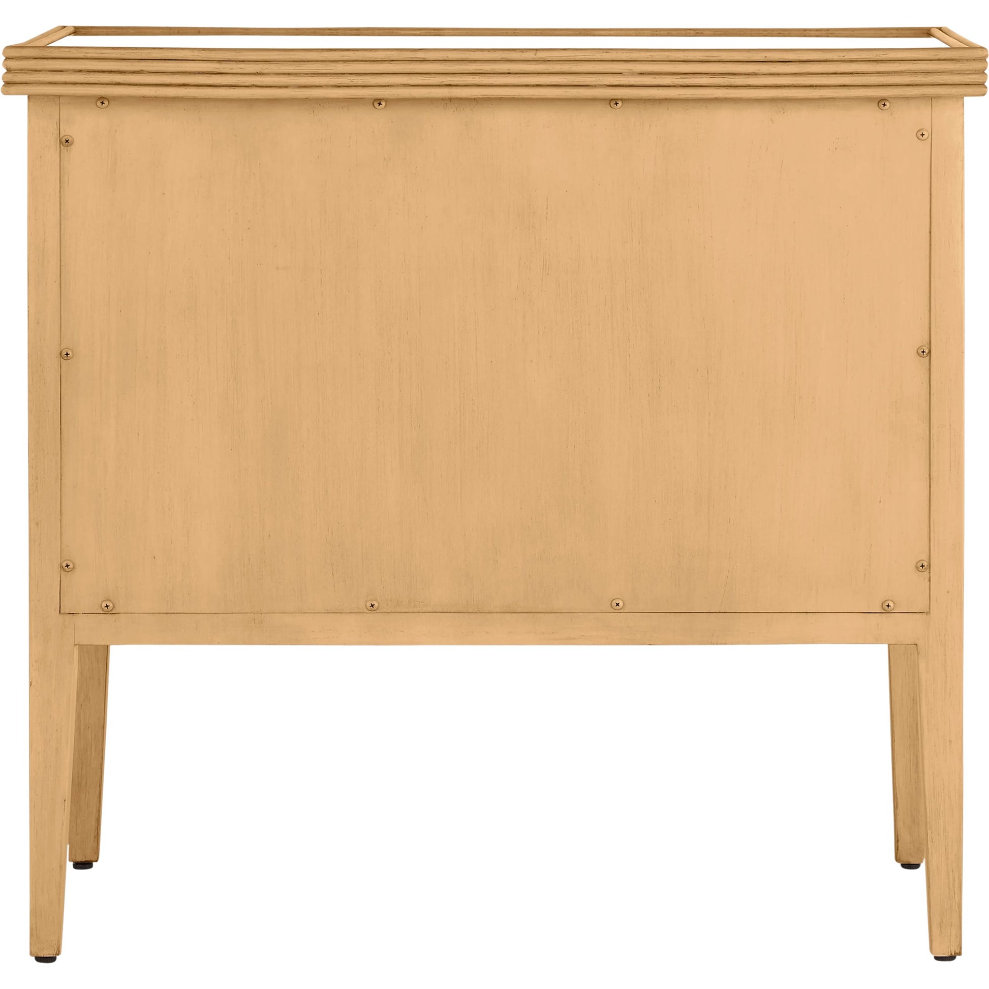 Santos 2-Drawer Chest by Currey and Company. Made from mahogany, rattan, brass, glass in a transitional style.