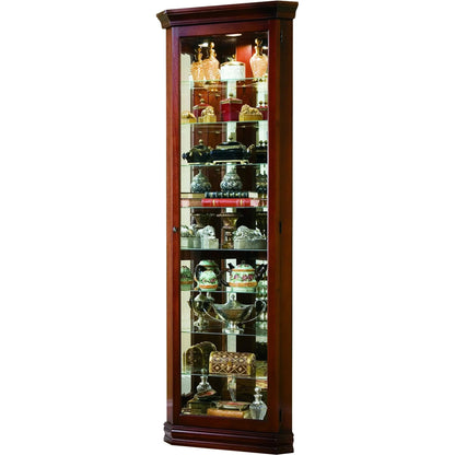 Victorian Cherry Corner Curio by Pulaski Furniture in cherry brown. Made from select hardwoods in a traditional style.