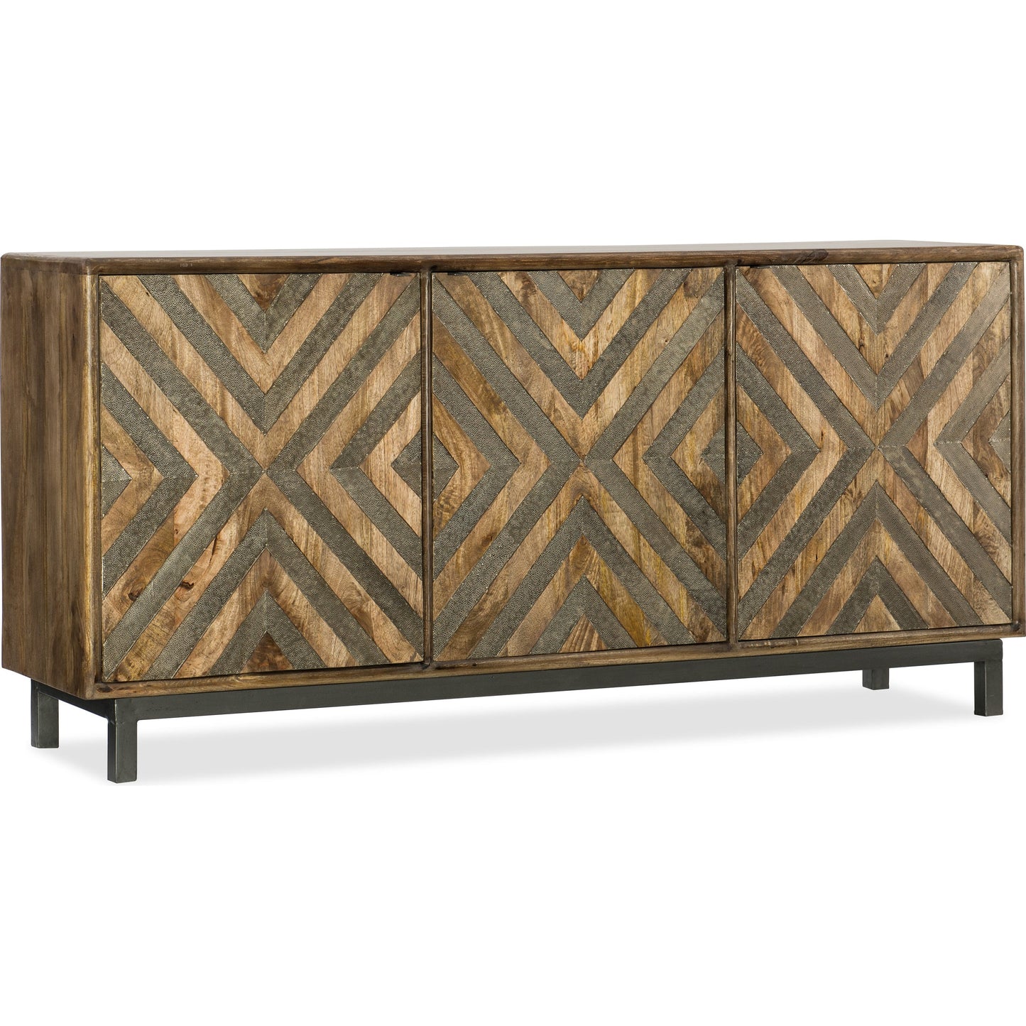 001 SI-1749681 | Primary Silo | Serramonte Entertainment Console by Hooker Furniture in medium mango. Made from mango wood, metal, german silver in a modern style.