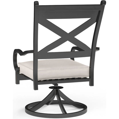 Monterey Outdoor Swivel Dining Chair by Sunset West in browns. Made from aluminum in a cottage & farmhouse style.