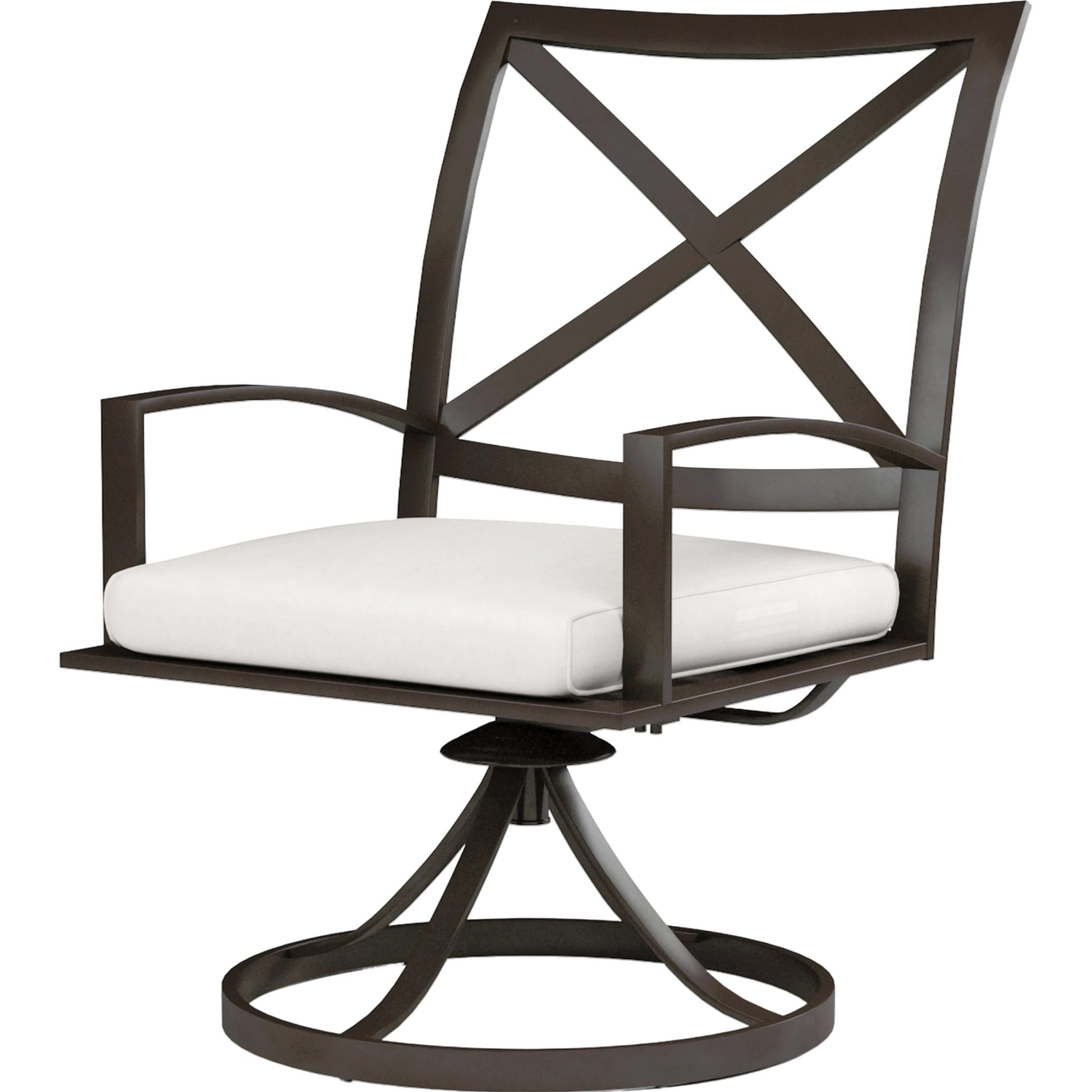 La Outdoor Jolla Dining Chair by Sunset West in espresso. Made from aluminum in a modern style.